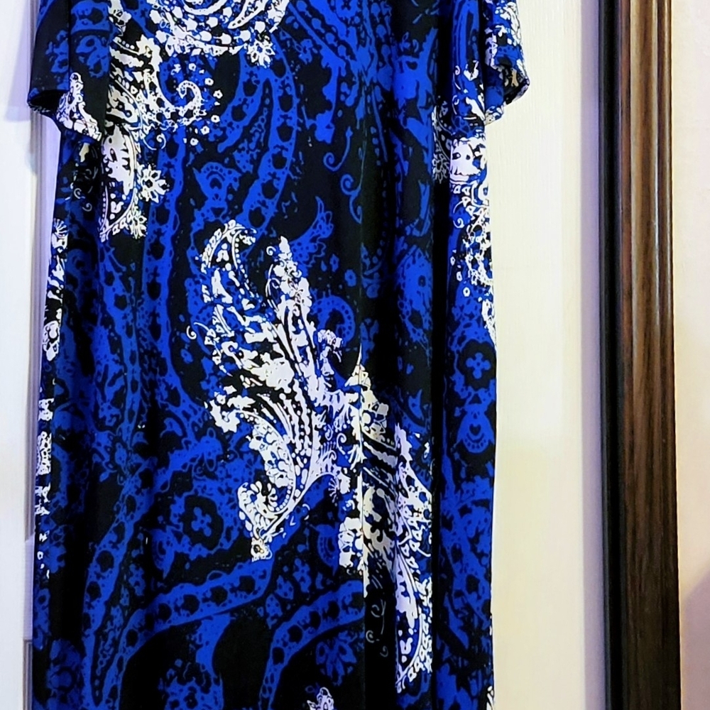 Avenue Blue and White Maxi Dress